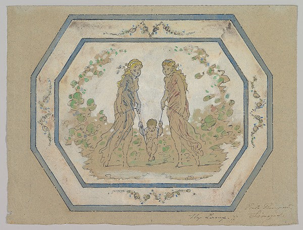 Design for a Porcelain Platter 1777-Leroux, Poster Print