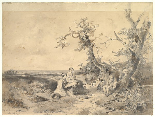 Landscape with an Artist Sketching n.d.-Mari ten Kate,16x12"(A3) Poster