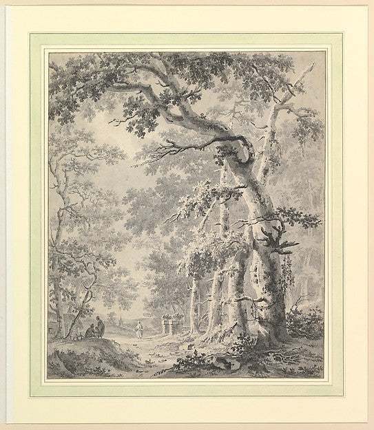 Wooded Landscape 18th cent-Paulus van Liender,16x12"(A3)Poster