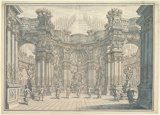 Stage Setting with Ballet 1657–1743-Ferdinando Galli Bibiena ,16x12"(A3) Poster