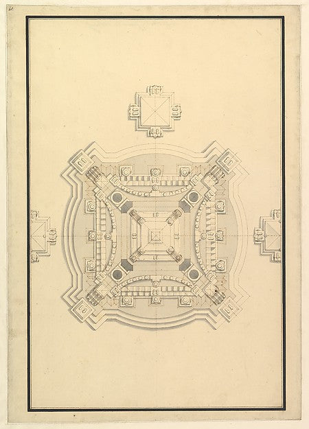 Ground Plan for a Catafalque for the regent of France Philip ,  Poster Print Wall Art