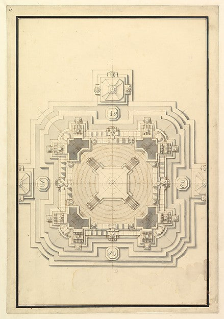 Ground Plan for a Catafalque for Leopold  Duke of Lorraine  c1,  Poster Print Wall Art