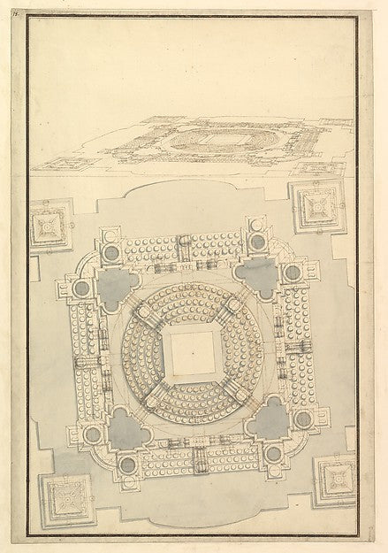 Ground Plan of the Catafalque for Anna Cristina  Wife of Carlo,16x12"(A3) Poster