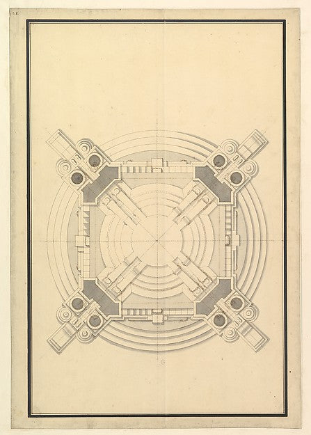 Ground Plan for a Catafalque for Frederick Augustus I  King of,  Poster Print Wall Art