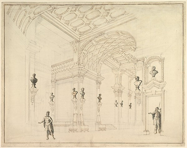 Design for a Stage Set 1696–1756-Workshop of Giuseppe Galli Bi,16x12"(A3) Poster