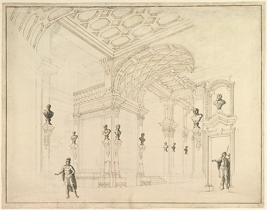 Design for a Stage Set 1696–1756-Workshop of Giuseppe Galli Bi,16x12"(A3) Poster