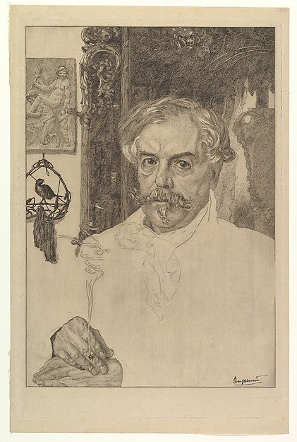 Portrait of Edmond de Goncourt 1881-Félix Bracquemond,  Poster Print Wall Art