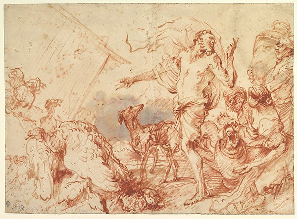 Noah Entering the Ark 1609–64-Giovanni Benedetto Castiglione ,16x12"(A3) Poster