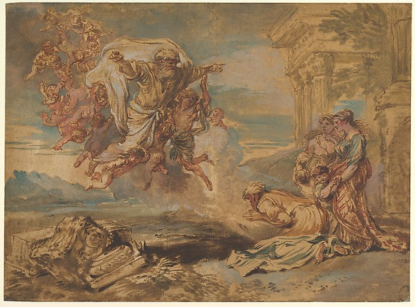 God the Father Appearing to Jacob c1635–45-Giovanni Benedetto,16x12"(A3) Poster