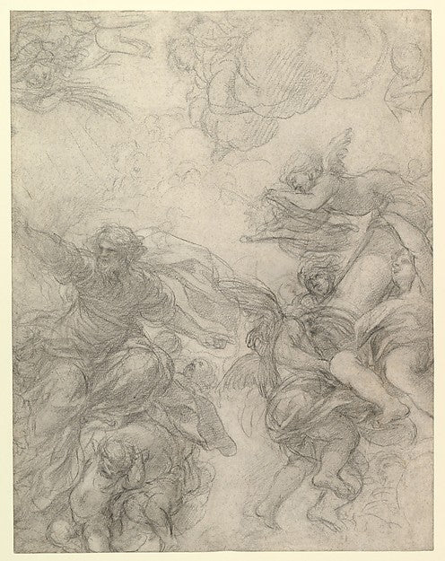 God the Father with Angels Holding Symbols of the Passion 1647,16x12"(A3) Poster