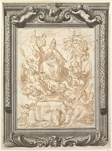 Allegory of Venetian Power 1637–1712-attributed to Andrea Cele,16x12"(A3) Poster