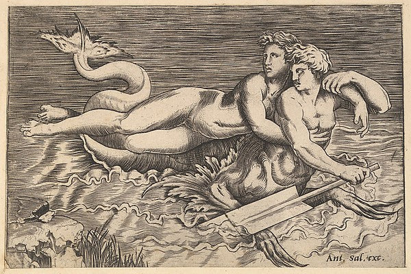 Speculum Romanae Magnificentiae: A Triton Carrying off a Nymph, Poster Print