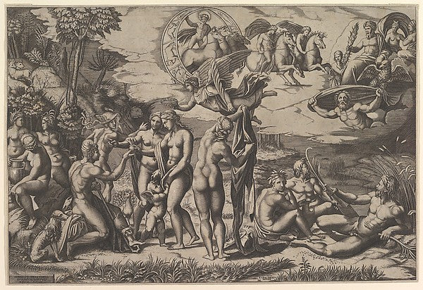 The Judgment of Paris c1515–27-Marco Dente, After Marcantonio,  Poster Print