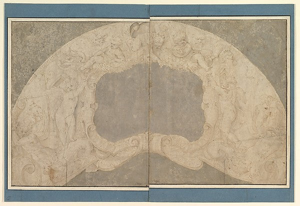 Design for the Decoration of a Lunette with a Large Central Ca,  Poster Print Wall Art