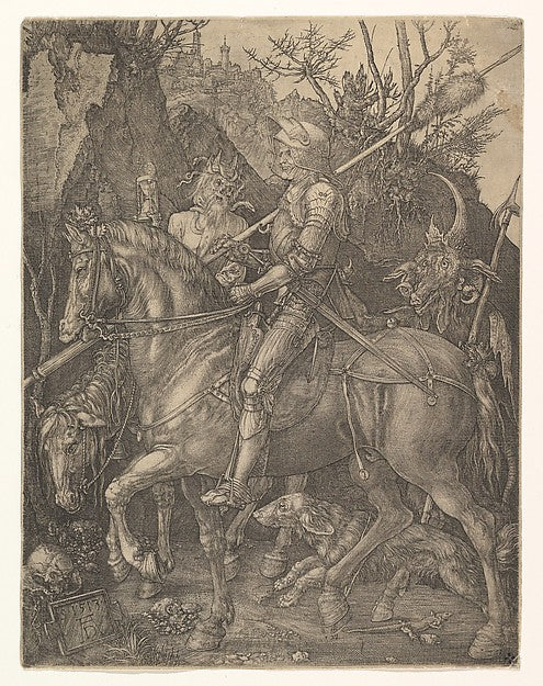 Knight  Death  and the Devil 1513-Albrecht Dürer , Poster Print