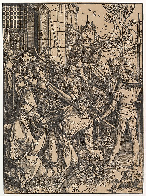 Christ Carrying the Cross  from The Large Passion c1498-Albrec,  Poster Print Wall Art