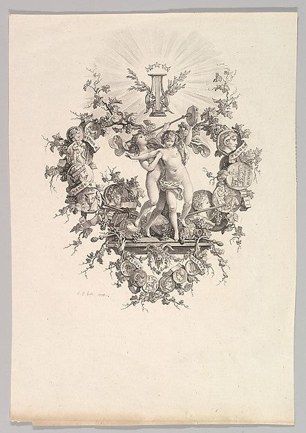 Vignette with Two Nymphs 1778-Jean-Baptiste Huet I ,  Poster Print Wall Art