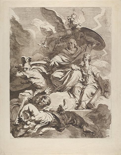 The Genius of Franklin 1778-Marguerite Gérard,after Jean Hono,  Poster Print Wall Art