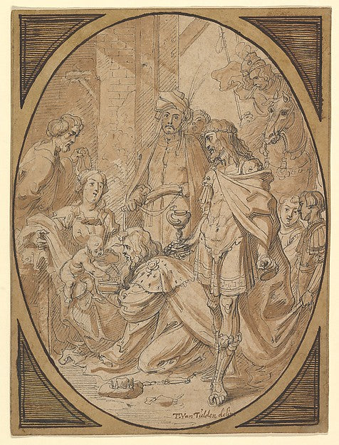 The Adoration of the Magi mid-17th cent-Theodoor van Thulden ,  Poster Print Wall Art