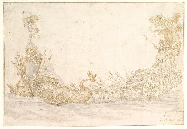 Design for a Festival Gondola ? – 1737-Alessandro Mauro ,  Poster Print Wall Art