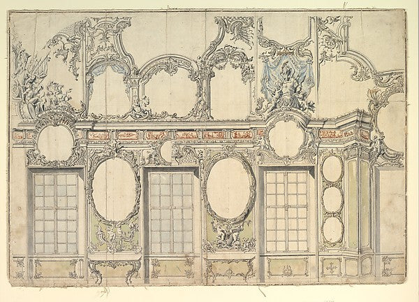 Design for an Interior Wall 1700–1780-Anonymous,Italian,Pied,  Poster Print Wall Art