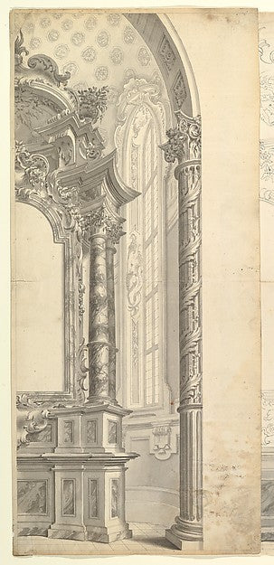 Halved Design for an Altar 1700–1780-Anonymous,Italian,Piedm,  Poster Print Wall Art