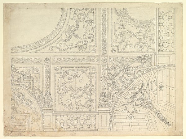 Design for a Quarter of Stucco Ceiling 1700–1780-Anonymous,It,  Poster Print Wall Art