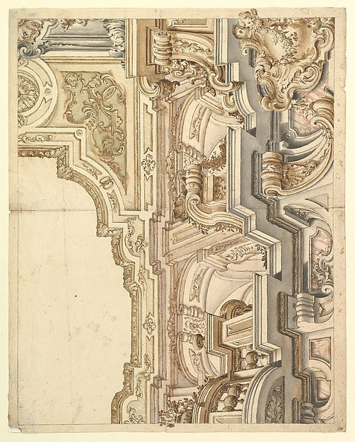 Design for a cornice. 1700–1780-Anonymous,Italian,Piedmontes,  Poster Print Wall Art