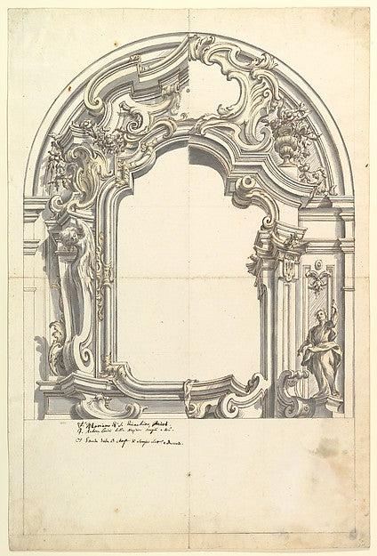 Two Alternate Designs for a Frame or an Altar  1700–1780-Anony,  Poster Print Wall Art