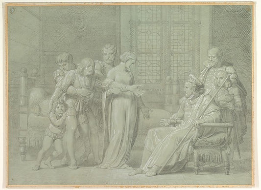 King Charles VIII of France with the Dying Gian Galeazzo Sforz,16x12"(A3) Poster