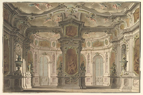 Design for an Opera Set  a Congress of Cupids 18th cent-Carlo,  Poster Print Wall Art