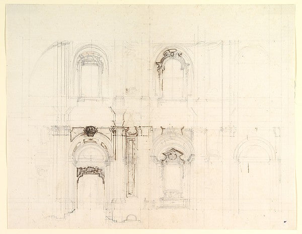 Design for a Church Interior 1700–1773-Luigi Vanvitelli,  Poster Print Wall Art