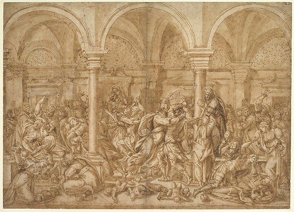 The Massacre of the Innocents c1590-Giovanni Battista della Ro,  Poster Print Wall Art