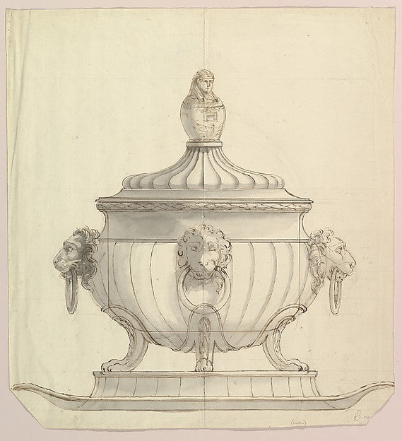 Design for a Tureen 19th cent-Anonymous,Italian,19th cent,16x12