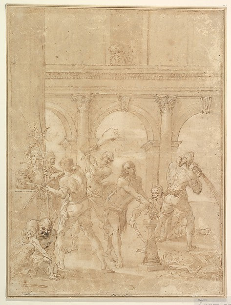Scourging of Christ 1700–1740-Aureliano Milani,16x12"(A3) Poster