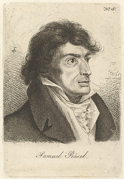 Portrait of Johann Gottlieb Samuel Rösel-Ludwig Emil Grimm ,  Poster Print Wall Art