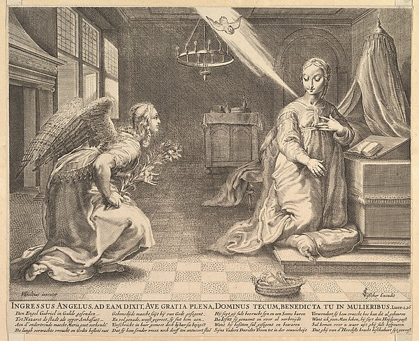 The Annunciation before 1652-After Hendrick Goltzius ,  Poster Print