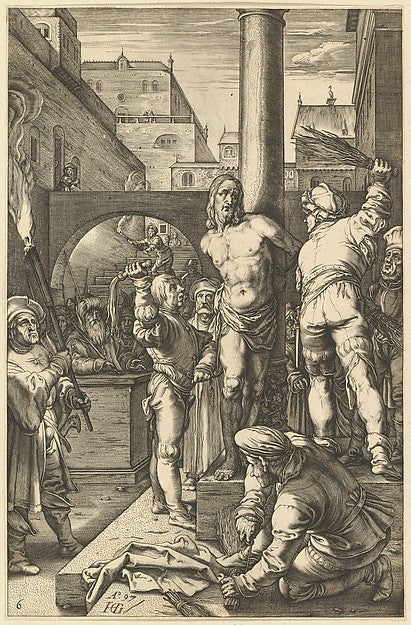 The Flagellation  from The Passion of Christ c1598–1617-Anonym,  Poster Print