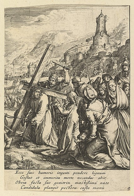 Christ Carrying the Cross  from The Passion of Christ mid 17th,  Poster Print