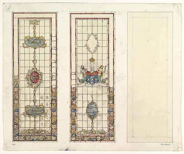 Design of Marine Motifs for Stained Glass 19th cent-John Grego,  Poster Print Wall Art