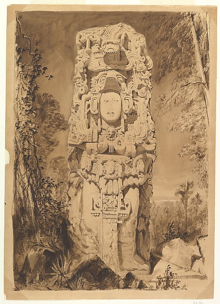 Stela at Copan 1843-Frederick Catherwood,  Poster Print Wall Art