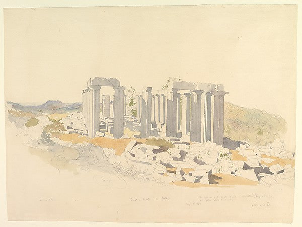 The Temple of Apollo at Bassae 1843-Thomas Hartley Cromek,  Poster Print Wall Art