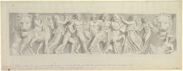 Design for a Frieze  after a Roman Sarcophagus -  The First Visi,  Poster Print Wall Art