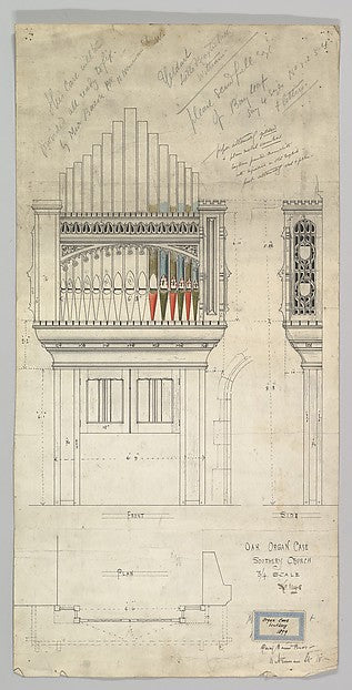 Oak Organ Case Southery Church late 19th–early 20th cent-Ernes,  Poster Print Wall Art