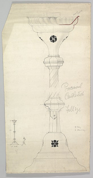 Processional candlestick late 19th–early 20th cent-Ernest Geld,  Poster Print Wall Art