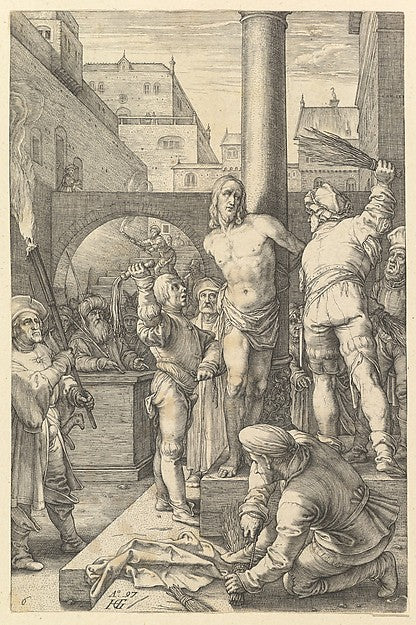The Flagellation  from The Passion of Christ 1597-Hendrick Gol, Poster Print