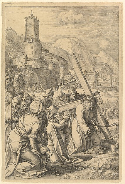 Christ Carrying the Cross  from The Passion of Christ 1596–159,  Poster Print