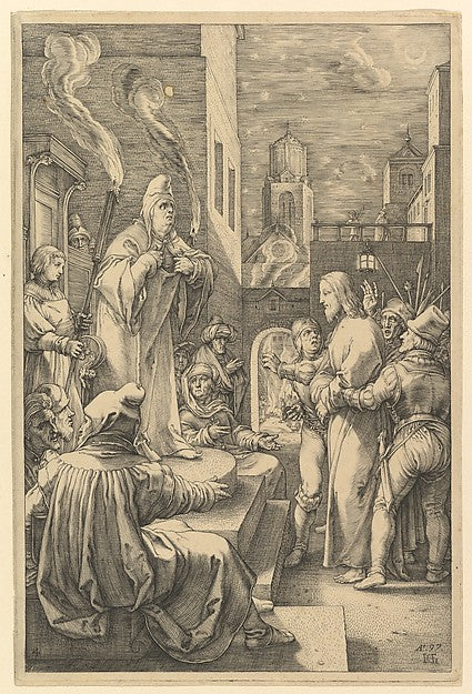 Christ Before Caiaphas  from The Passion of Christ 1597-Hendri,  Poster Print