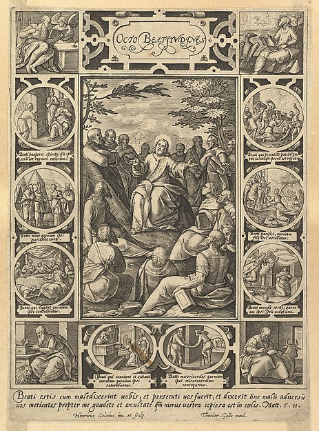 The Eight Beatitudes  from Christian and Profane Allegories-He,  Poster Print