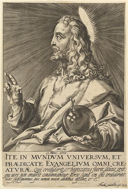 Christ  from Christ and the Twelve Apostles before 1609-Jacque,16x12"(A3)Poster